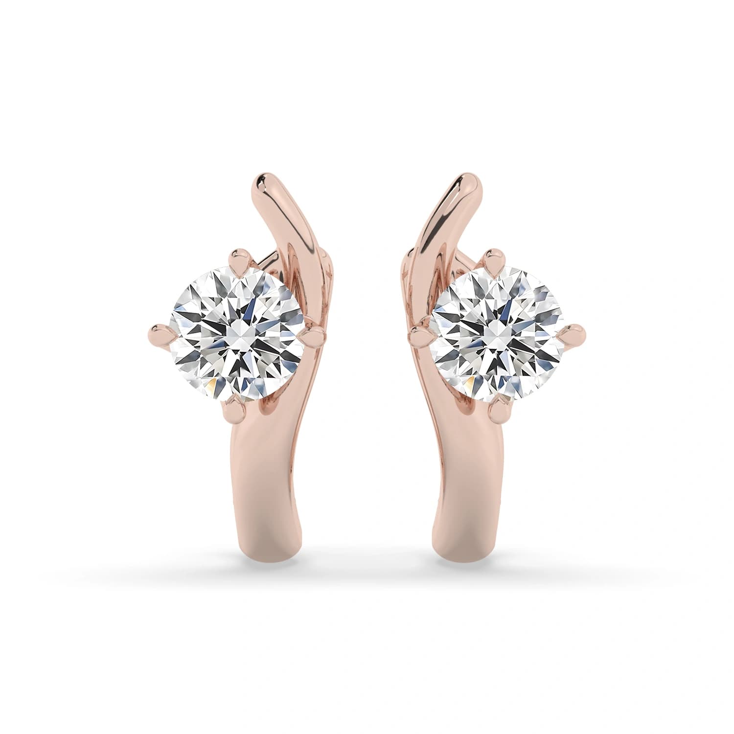 Lab Grown Earrings in Rose Gold