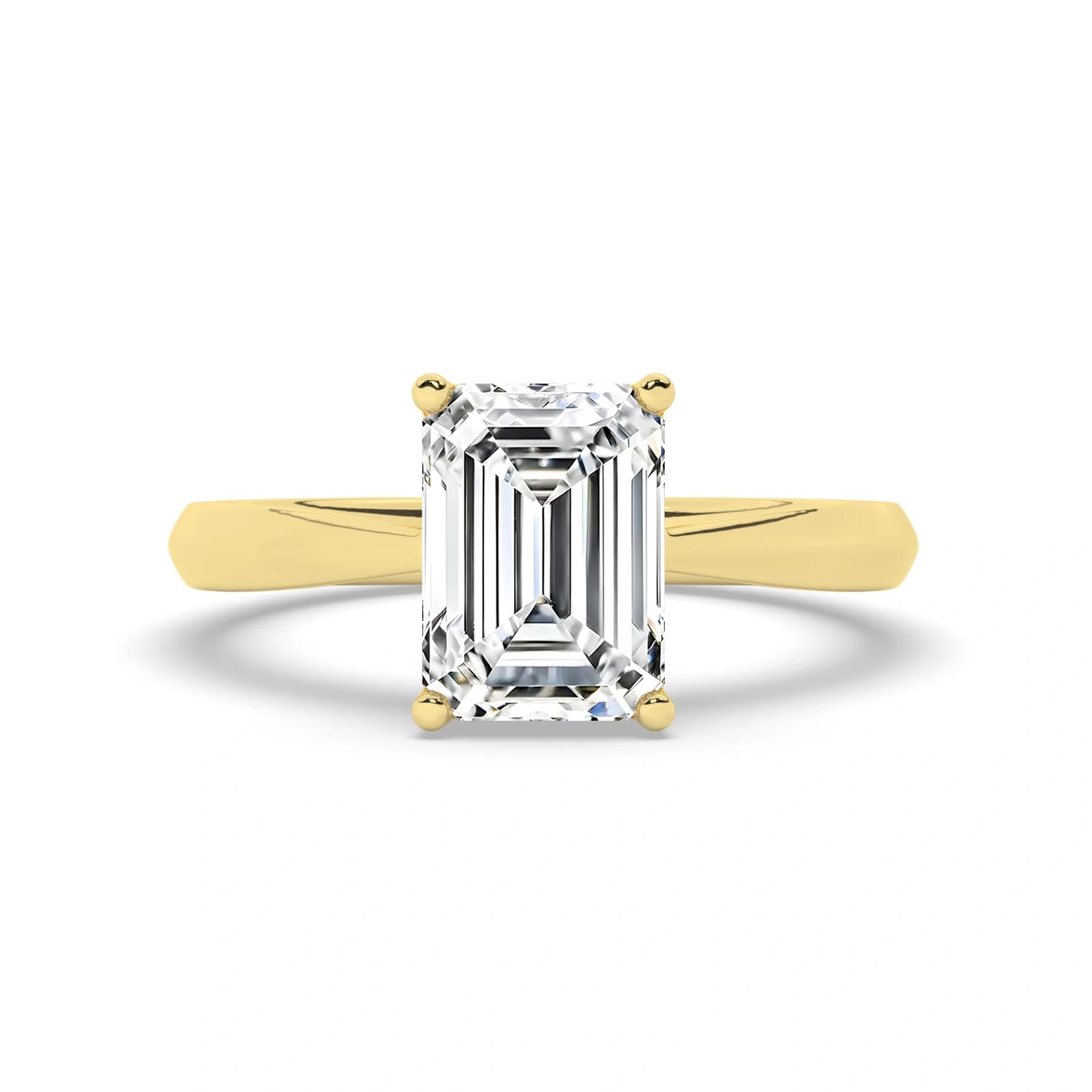 Natural Engagement Ring in Yellow Gold (Emerald)
