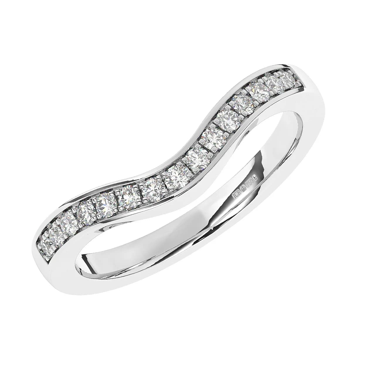 Natural Half Eternity in White Gold