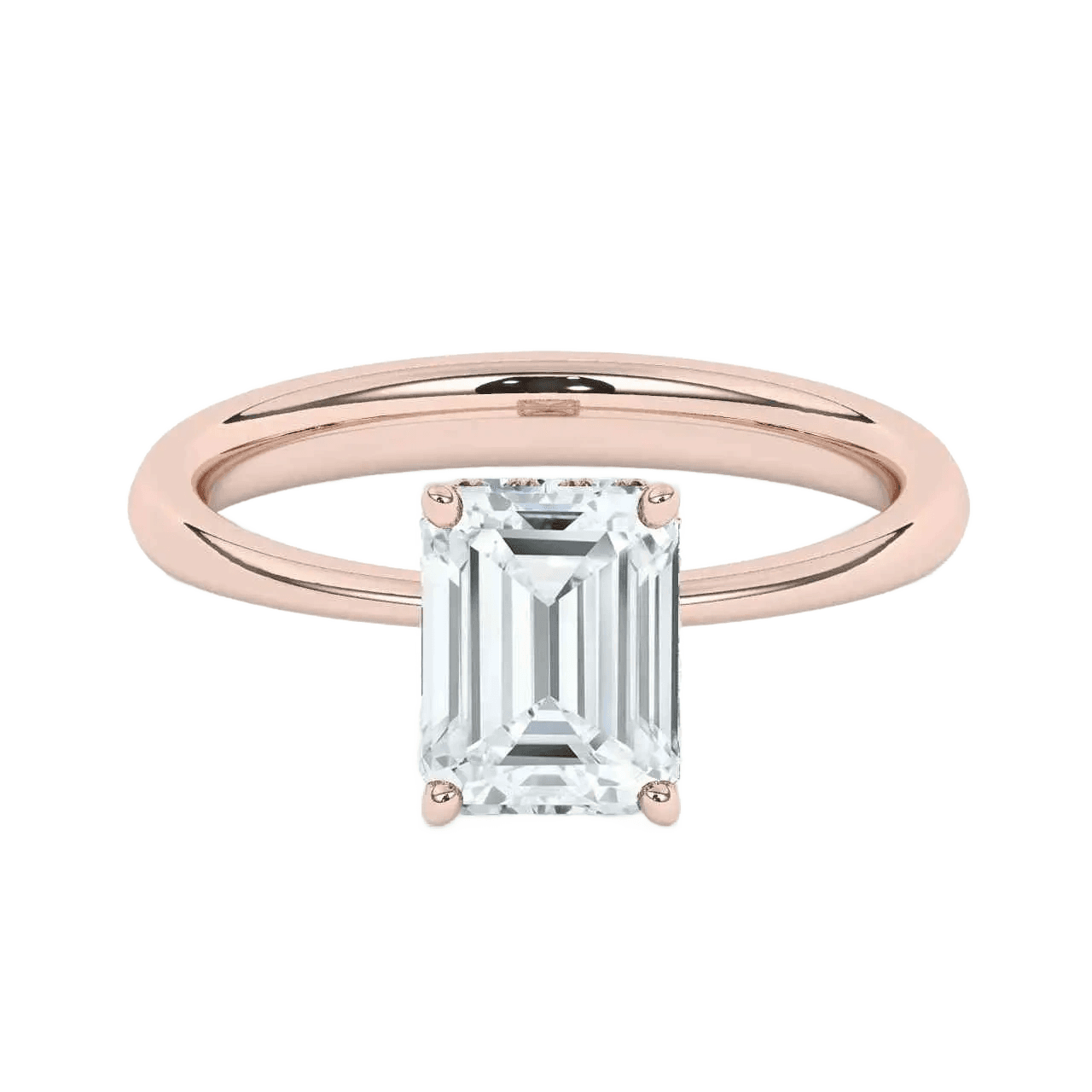 Lab Grown Engagement Ring in Rose Gold